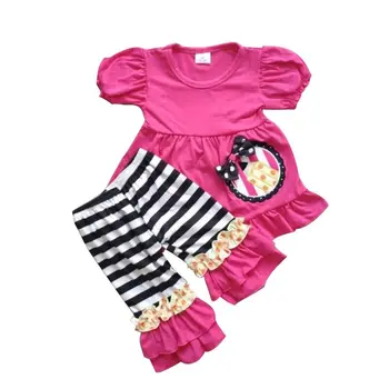 

Girls' clothing set with cotton fabric cute pattern prints back to school clothes