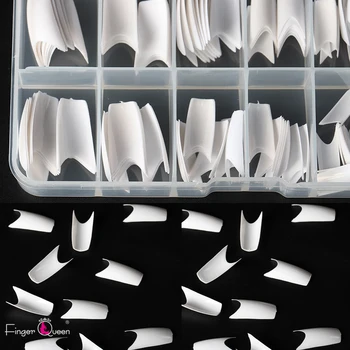 

Fingerqueen 1set White Color French Fake Nails Art Acrylic Manicure Tools False Nail Tips Artificial FQ919(F-3)