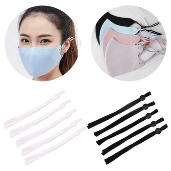 

100Pcs 5mm Sewing Elastic Band Cord with Adjustable Buckle Stretchy Mask Earloop Lanyard Earmuff Rope DIY Making Supplies 10cm