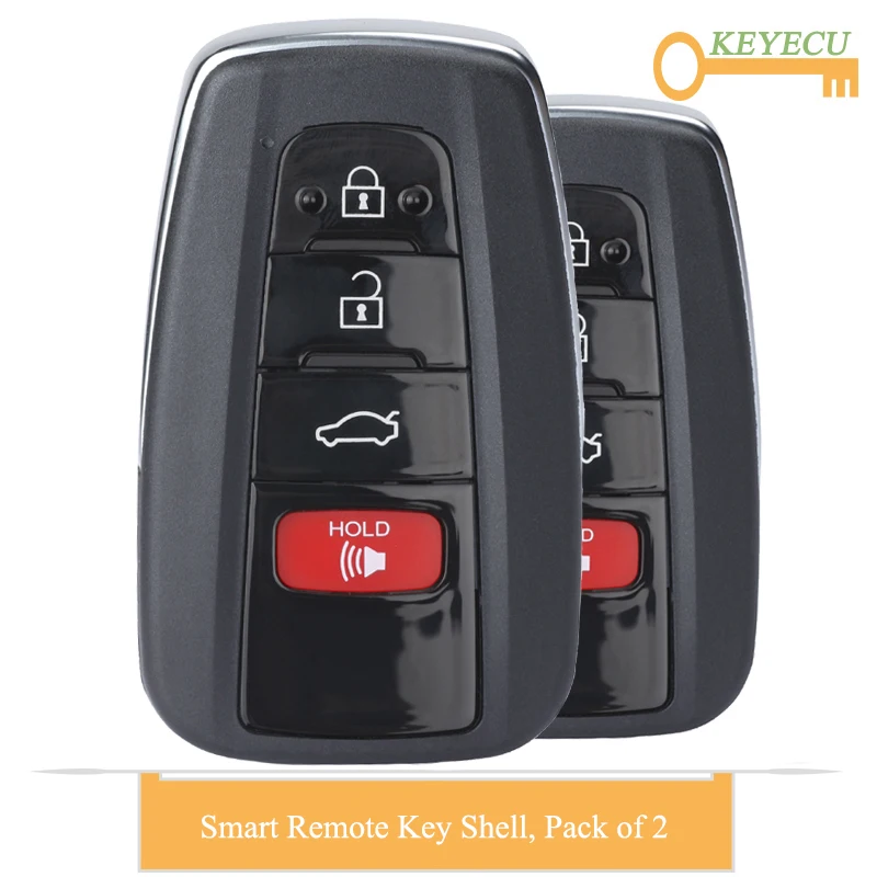 KEYECU 2 шт. смарт-пульт дистанционного ключа автомобиля чехол для Toyota Camry RAV4 Prius Avalon Prius Prime, Fob 3+ 1/4 кнопки+ вставить лезвие
