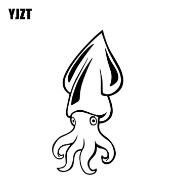 

YJZT 7.8CM*15.9CM Squid Pattern Car Sticker Body Of Car Decoration Vinyl Decal Black/Silver C4-2394