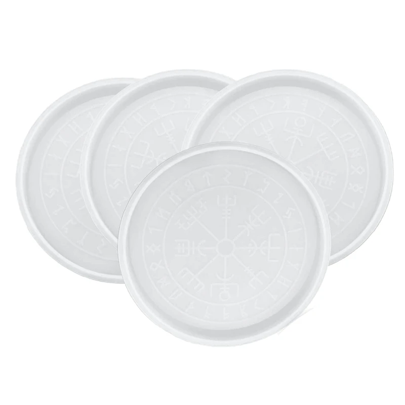 4 Pack Rune Divination Large Tray Resin Mould Symbol Casting Moulds for DIY Craft Jewelry Making Game Serving Board | Дом и сад