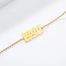 Индивидуальный браслет на заказ, браслеты с цифрами, год 1989 1999 1988, нержавеющая сталь, старая английская табличка, ювелирные изделия, подарок на день рождения