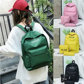 

3pcs/Set Women Nylon Letter Backpack 2019 Youth Portable Travel Backpacks For Teenage Girls School Shoulder Bag Bagpack Fashion