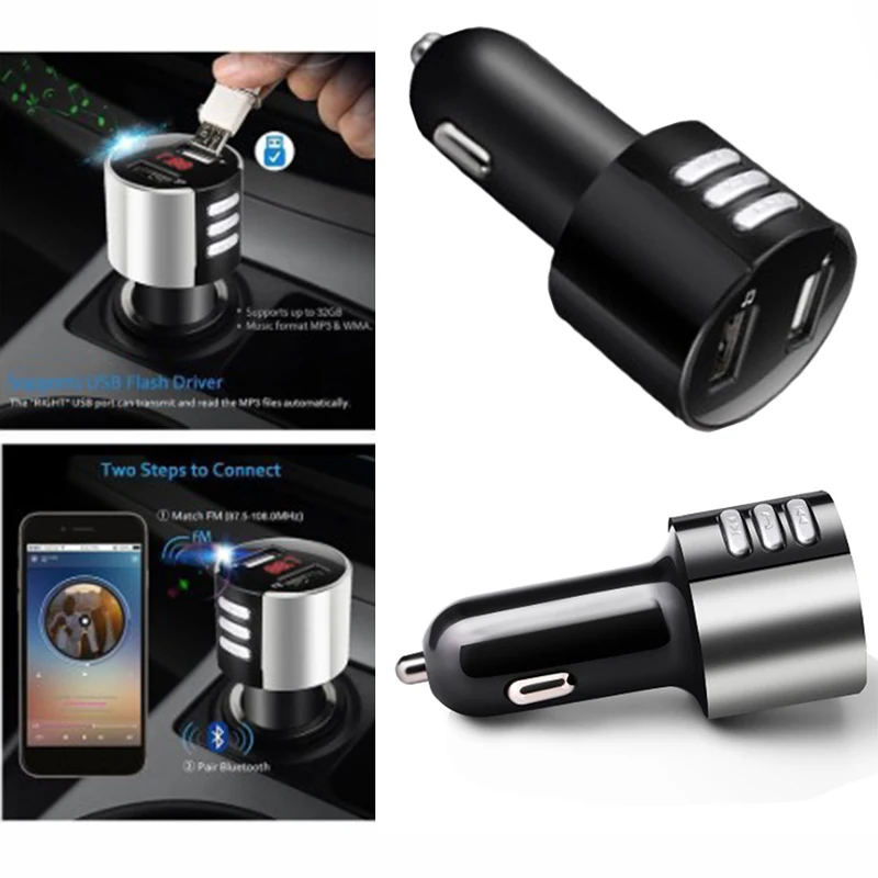 Беспроводное Автомобильное зарядное устройство Bluetooth с USB FM трансмиттер