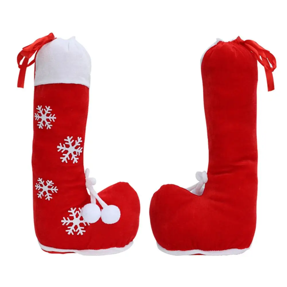 Christmas Snowflake Hanging Socks Unique Knit Christmas Stockings For Home Decorations Hanging Ornament