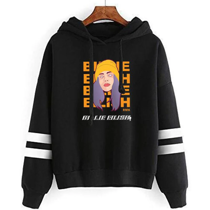Billie Eilish Толстовка Мужская Черная зеленая хлопковая толстовка Пара Толстовка простая сохраняющая тепло Женская/Мужская хип-хоп толстовка KPOP одежда - Цвет: 010
