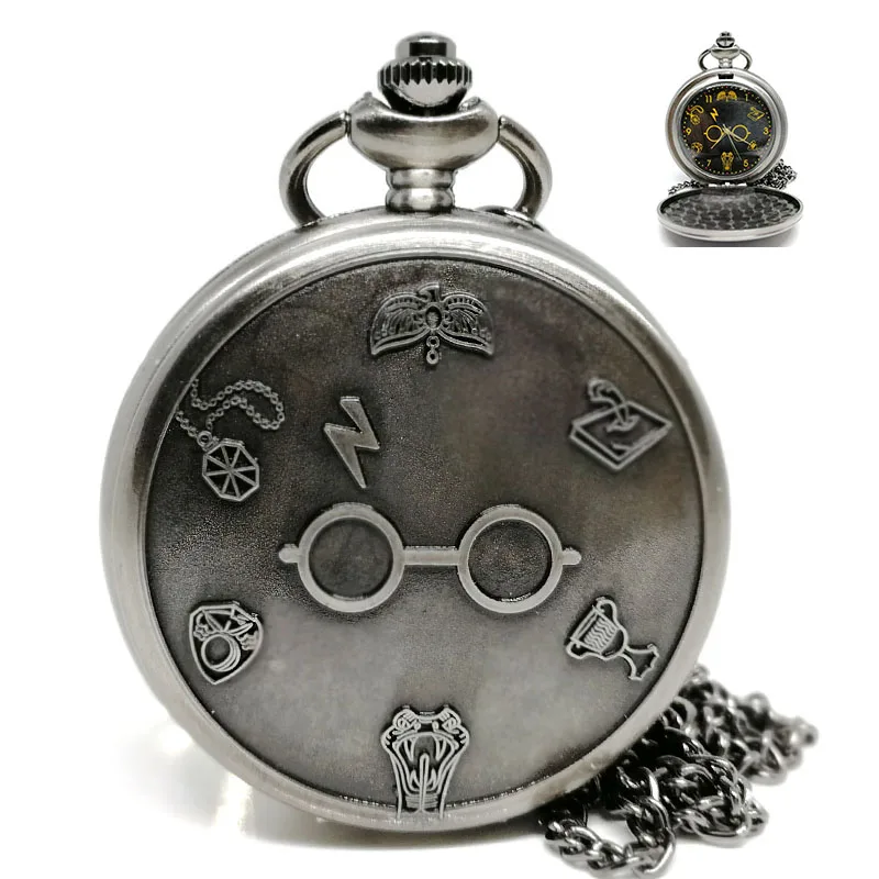 Grey Color Dial Мода шифр счета Гравити Фолз кварцевые карманные часы аналоговый кулон ожерелье мужчины женщины часы цепь подарок с BoxMontre Reloj - Цвет: Grey Color Dial