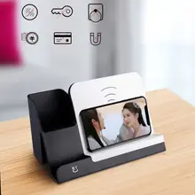 10 Вт Беспроводное зарядное устройство подставка держатель для samsung iPhone с Настольный карандаш ручка органайзер, контейнер для хранения Беспроводная зарядная станция