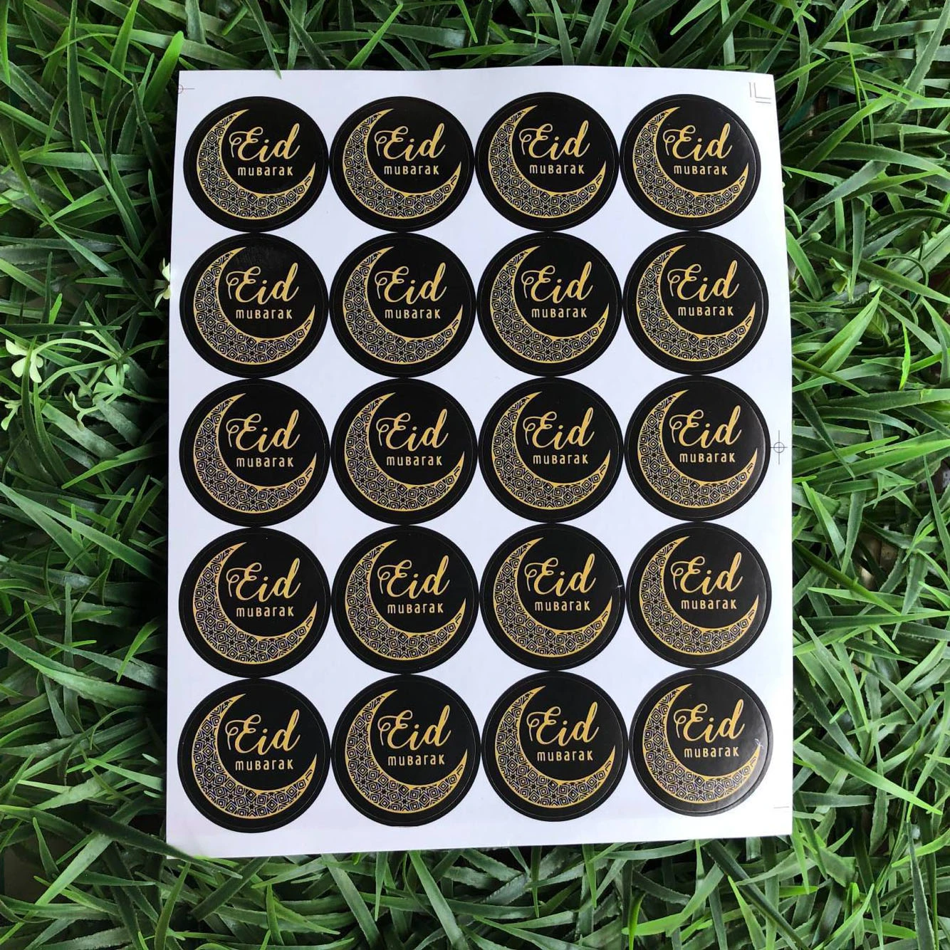 20/60/100 Pieces of Eid Mubarak Label Paper Sticker Gift Tag Seal Sticker Islamic Muslim Eid Mubarak Decoration Supplies