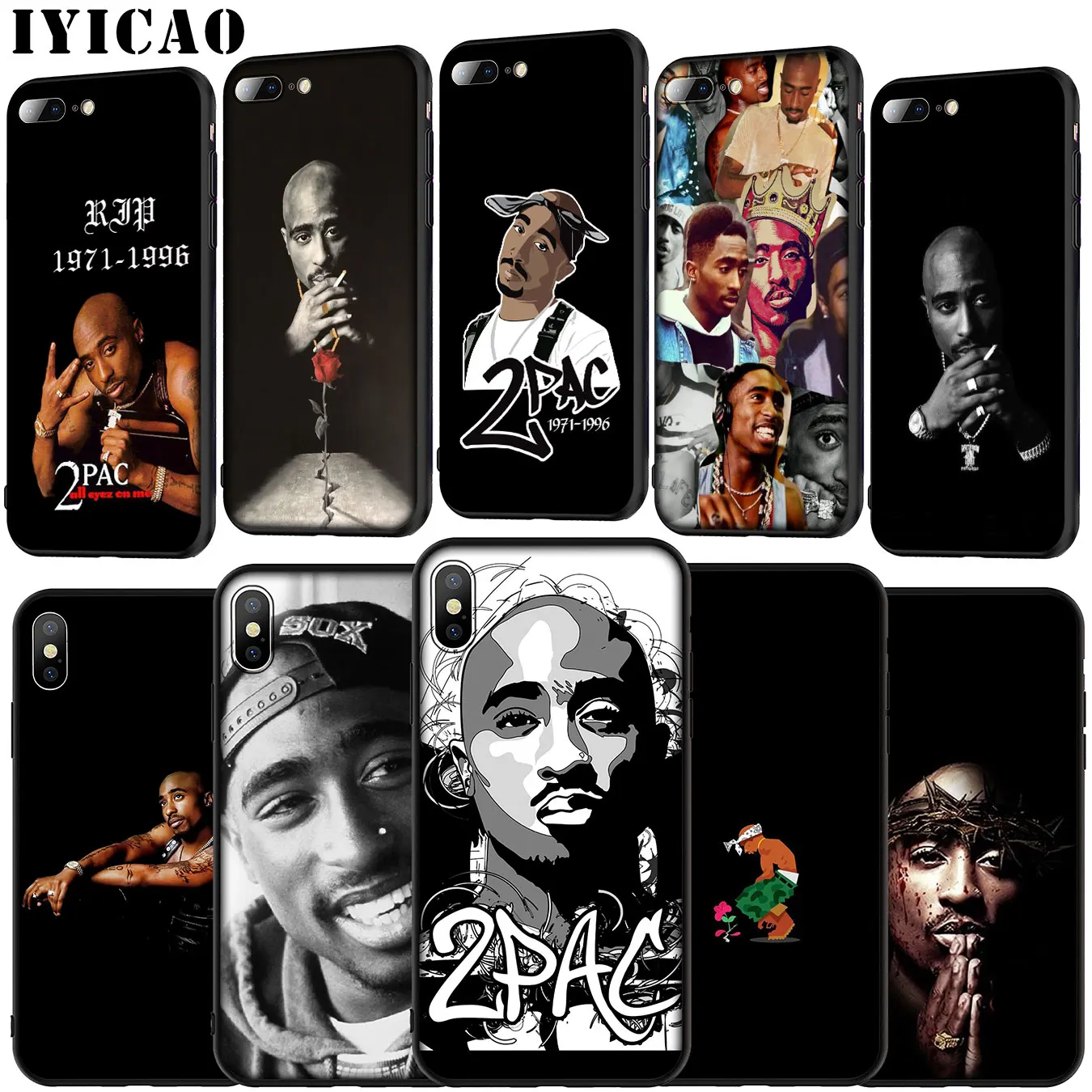 Мягкий силиконовый чехол 2pac tupac Crown 2 pac Rap POP для iPhone 11 Pro XR X XS Max 6 6S 7 8 Plus 5 5S SE телефона