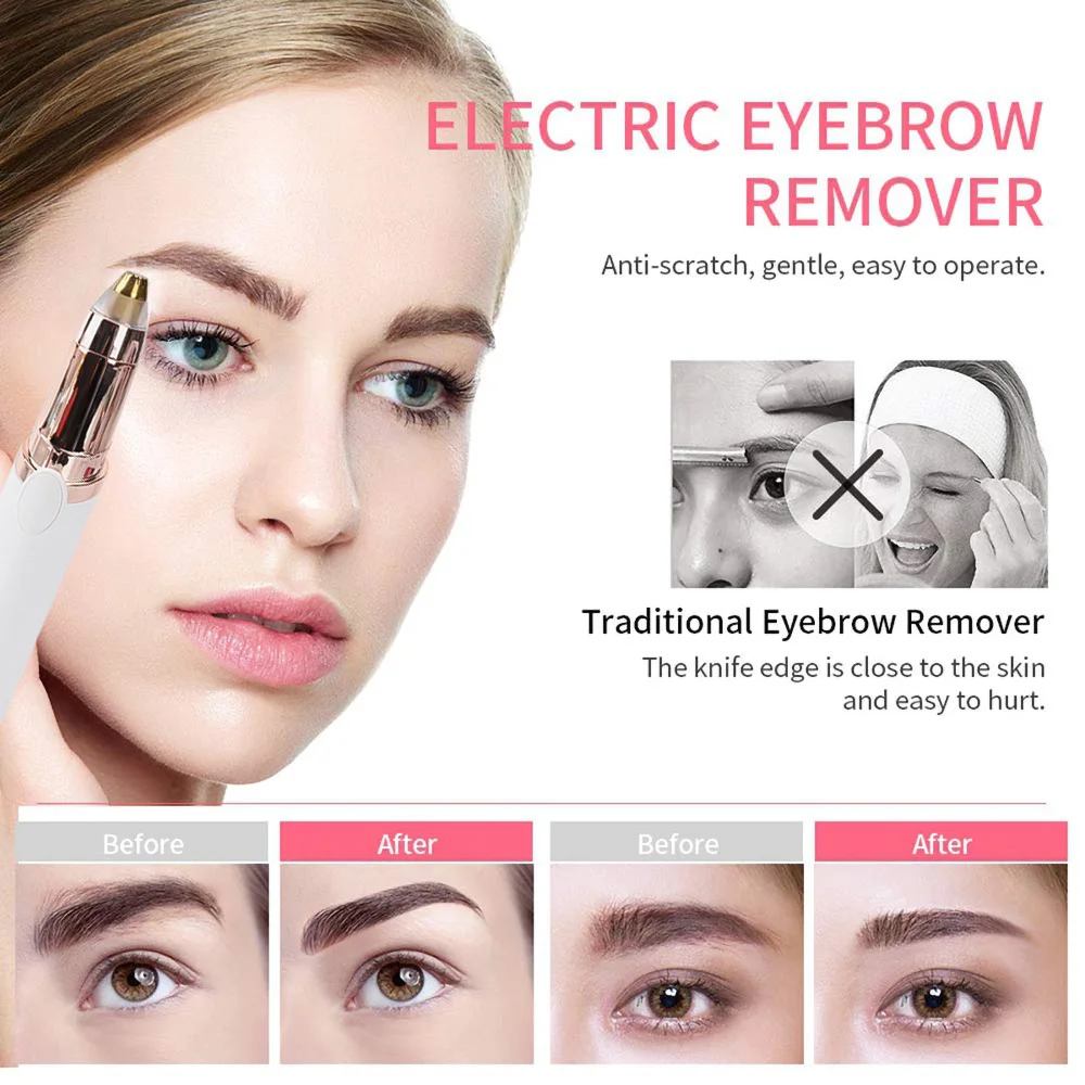 Electric Eyebrow Trimmer Makeup Painless Eye Brow Epilator Mini Shaver Razors Portable Facial Hair Remover for Women #TF-857 eyebrow trimmer set,eyebrow trimmer,eyebrow razor set,electric epilator,hair shaver,eyebrow razor,facial hair remover,eyebrow scissors,eyebrow trimmer blade,face shaver