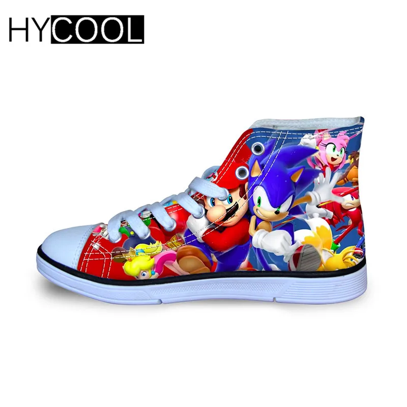 HYCOOL Аниме Супер Марио Детские кроссовки японский мультфильм спортивная обувь для детей детская дышащая парусиновая обувь прогулочная обувь - Цвет: HMO247AT