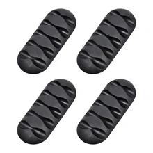 Uxcell 4 шт. Кабельный органайзер черные кабельные стяжки Электроника компьютерная мышь зарядка USB кабель держатель самоклеющиеся держатели шнура