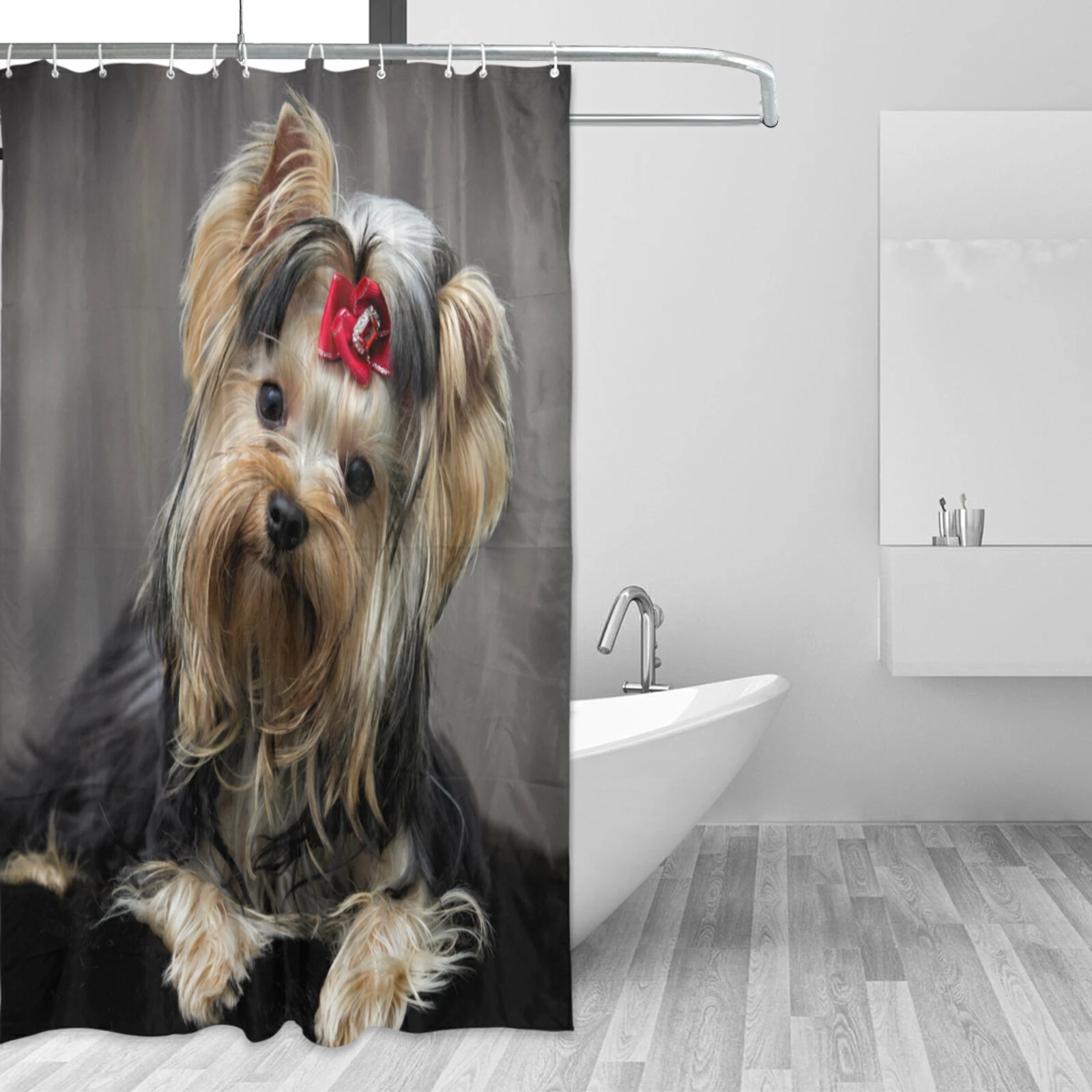 Yorkshire Terrier – rideau de douche pour chien, imperméable