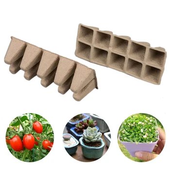 

10pcs/set Biodegradable Flowers Home Disposable Nursery Pot Corrugated Paper Yard Seedling Germination Garden Plant Starter Tray