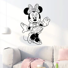 Cartoon Disney Minnie Mouse Wall Stickers For Home Decor Living Room Girls Room Nursery Decoration Vinyl Mural Wall Art Decals