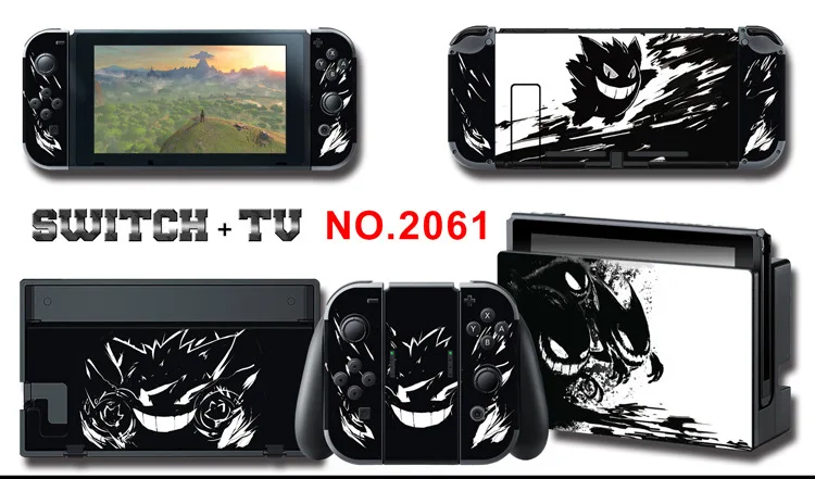 1set New Cute Anime Full Body Sticker for NS Switch Protective Cover Skin Colorful Art for Game Console Joy-Con Controller Decor