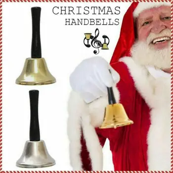 

Metal Christmas Hand Bell Hand Held Call Bells Santa Claus Tea Jingle Bells Party Celebrate Rattle Tools Decoration TATB1