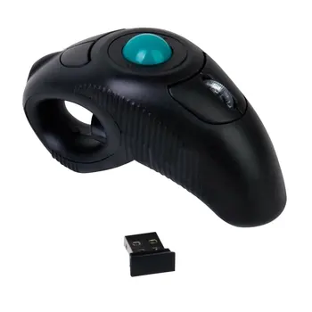 

Wireless Mouse USB Handheld Mouse Black 1000DPI Finger Using Optical Trackball Business Office Mice for PC Laptop