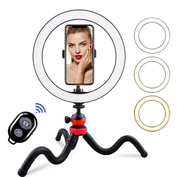 

Octopus tripod live fill light 10 inch with Bluetooth remote control desktop mobile phone bracket LED ring light