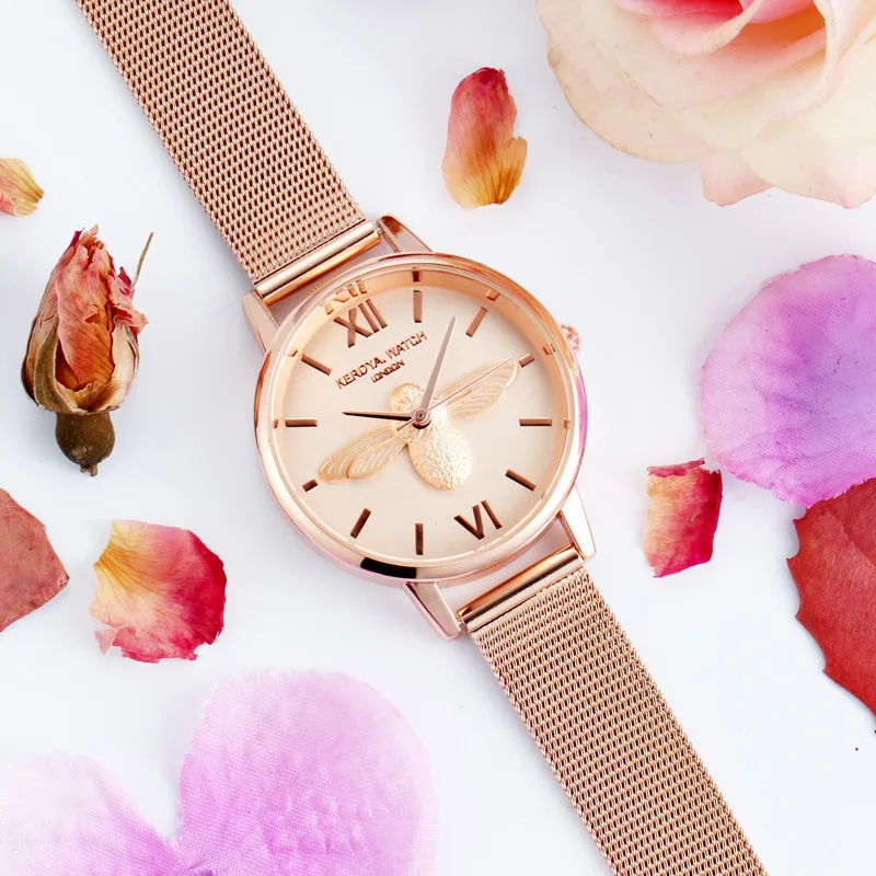 

Hot Selling Color Small Bee Watch Women's France Non-mainstream WOMEN'S Watch Quartz Watch Waterproof Douyin Celebrity Style Pro