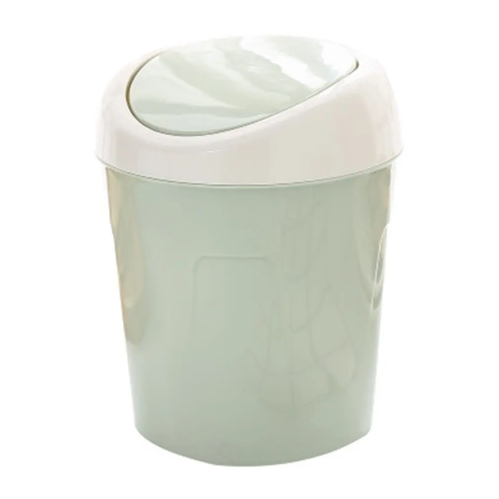 Creative Rocking Cover Mini Trash Can Plastic Kitchen Living Room Storage Organizer Practical Desktop Trash Can