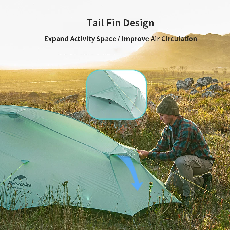 Палатка Naturehike туристическая нейлоновая Ультралегкая водонепроницаемая 20D с