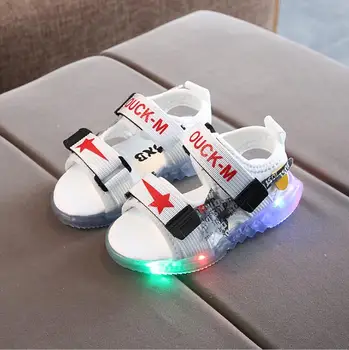 

Brand New Led Kids Soft Breathable Sandals Children's Luminous Lighted Shoes Girls Colorful LED lights Children Beach Sandals