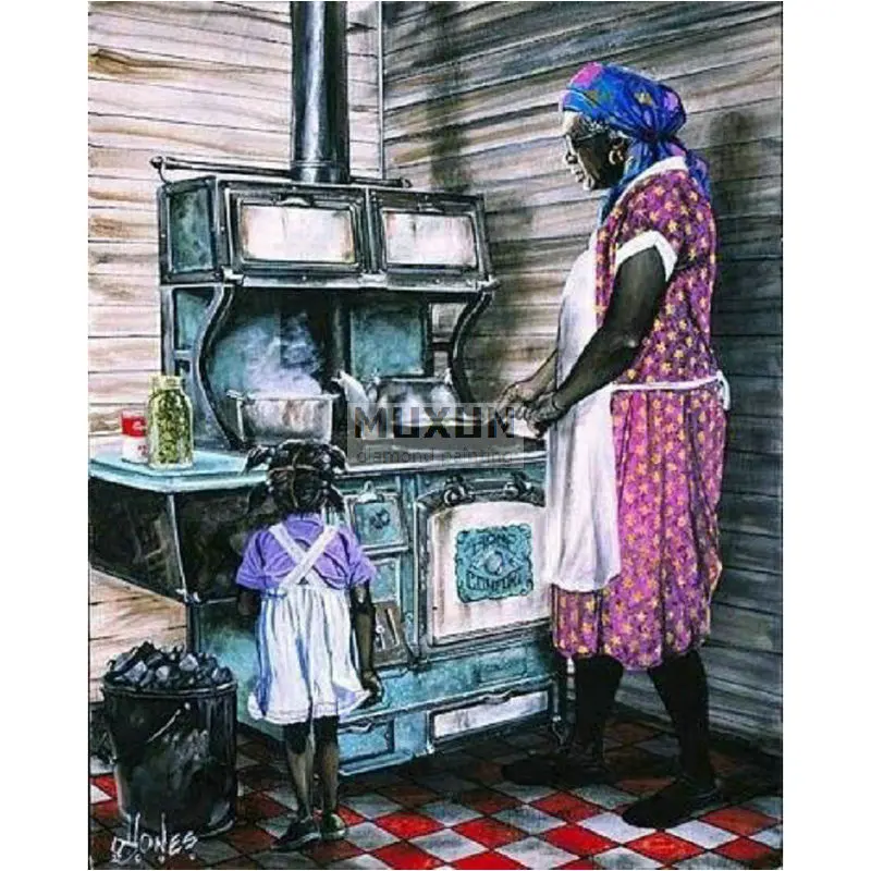 5D Diamond Embroidery African woman Full Square Drill Needlework Diy Painting Cross Stitch Kits Mosaic Crafts Kitchen | Дом и сад