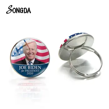 

SONGDA Joe Biden For President 2020 Rings US President Candidate Art Pictures Ring Glass Cabochon Men Women Jewelry Collections