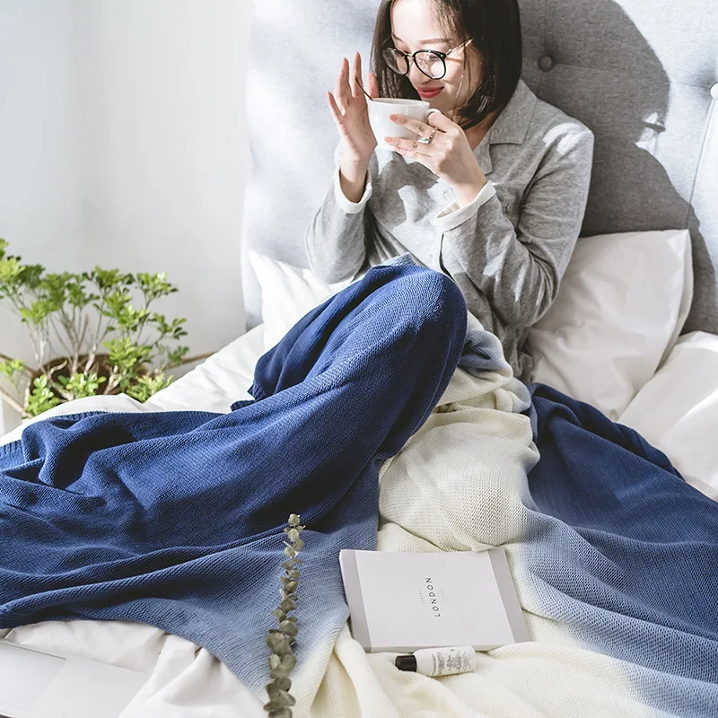 Vladimir New Style Knitted Blanket Cotton Gradient Knitted Blanket Casual Blanket Home Blanket