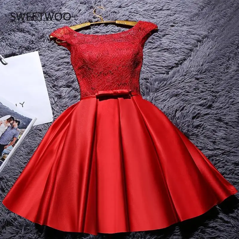 De Fiesta Vestido Rojo Mujer Corto Vestido Vestido ROJO De Manga