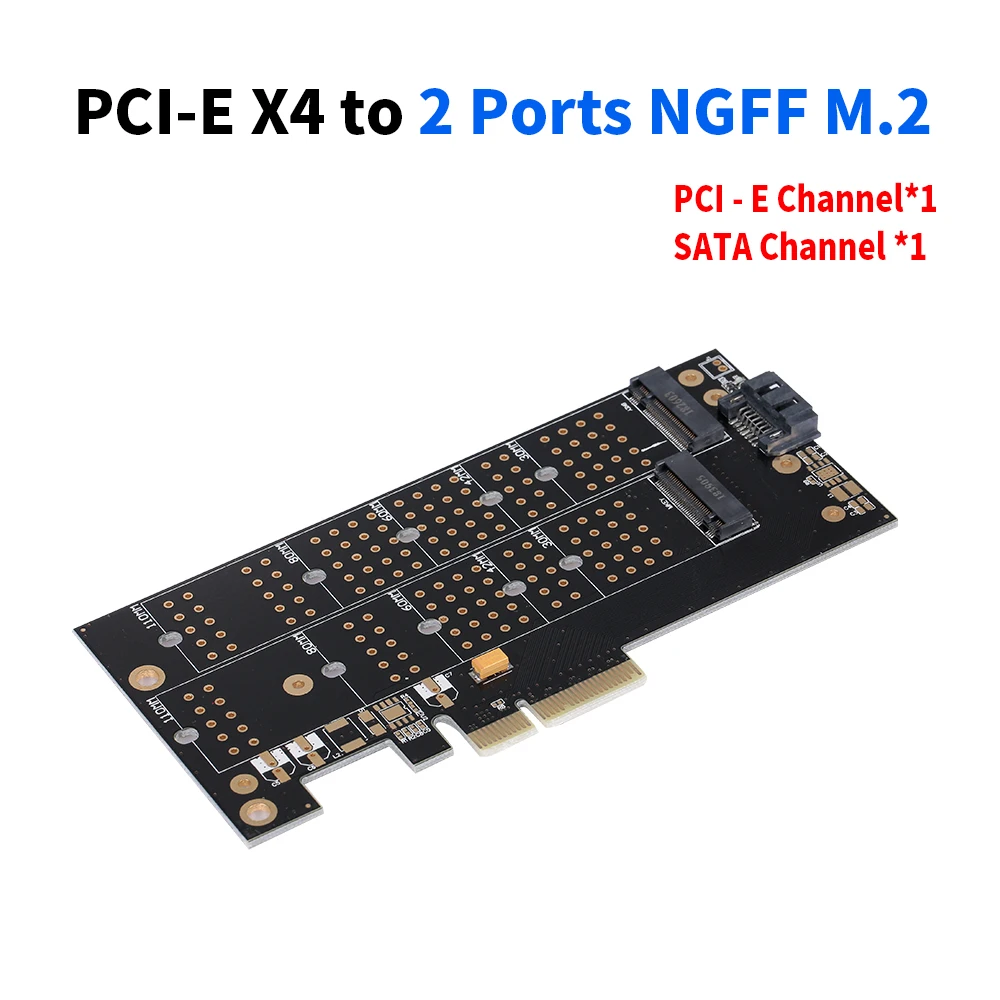 Адаптер NVMe Protocol карта PCI-E X4 порт M.2(PCI-E) SSD конвертер SATA порт M.2(SATA) SSD адаптер карта