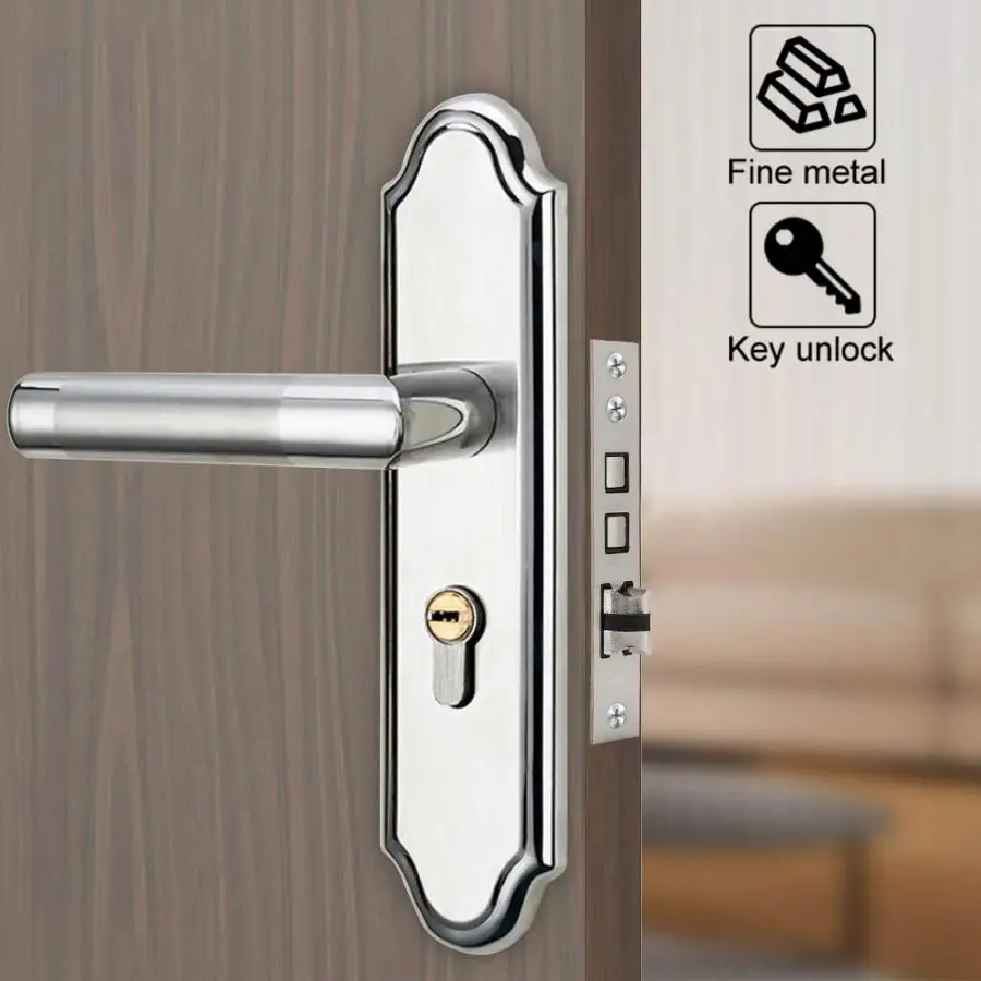 

Universal European Style Stainless Steel Adjustable Door Lock Bedroom Door Handle