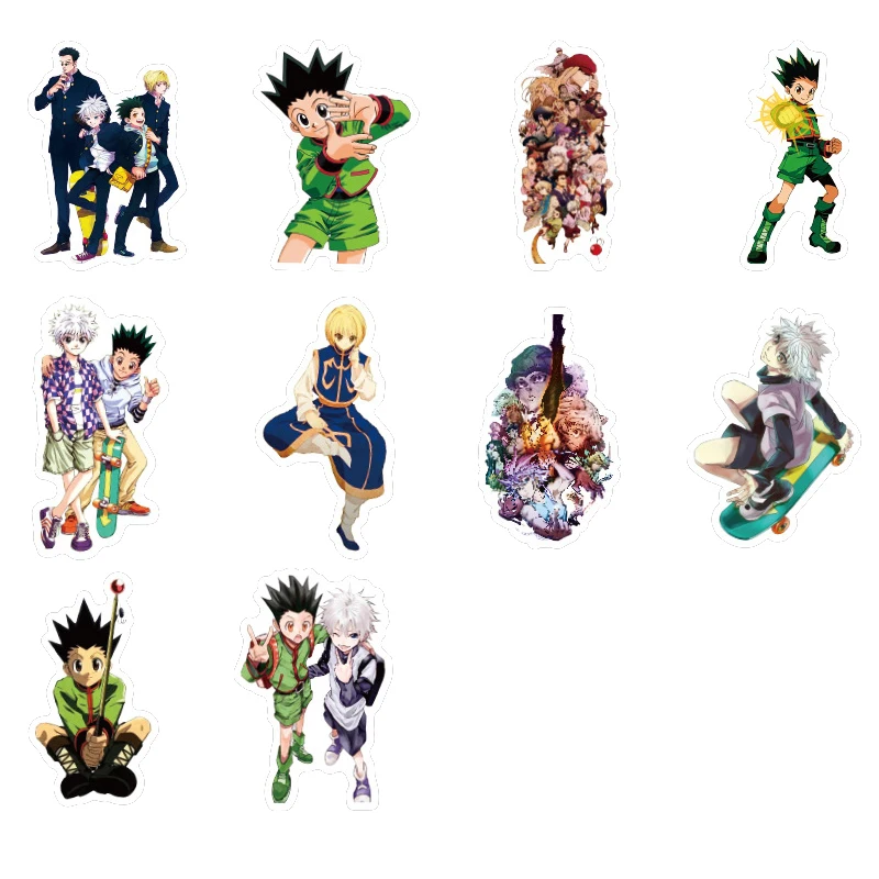 50pcs anime hunter x hunter stickers vinyl pegatina for car laptop stationery skateboard ps4 guitar decal classic kids sticker aliexpress toys hobbies