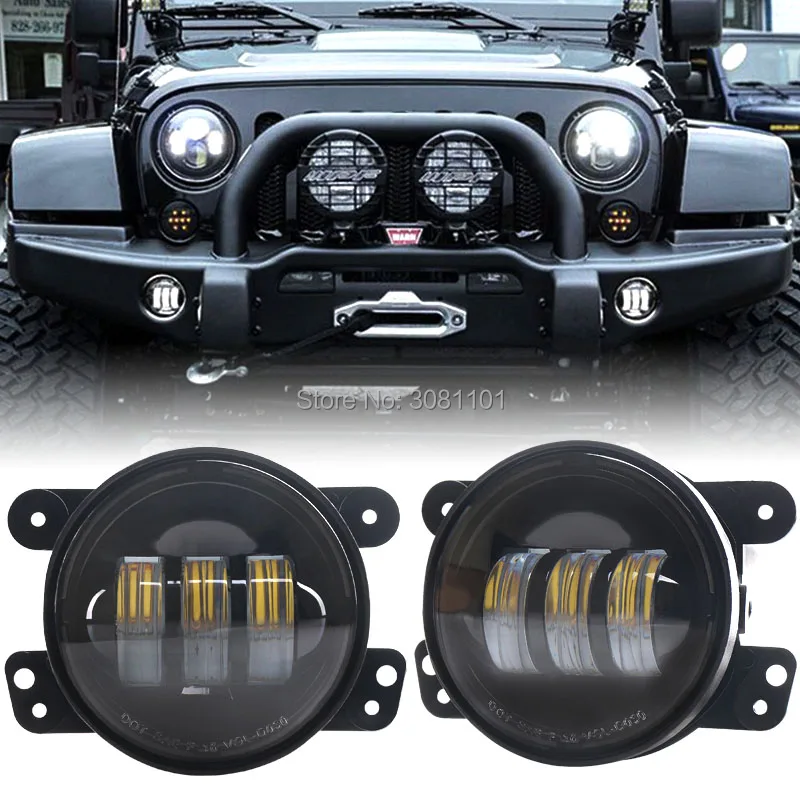 

2pcs 4inch 30W LED Fog Light White/Amber Auxiliary Lamp for Jeep Wrangler JK JKU Sahara Rubicon Chrysler Dodge