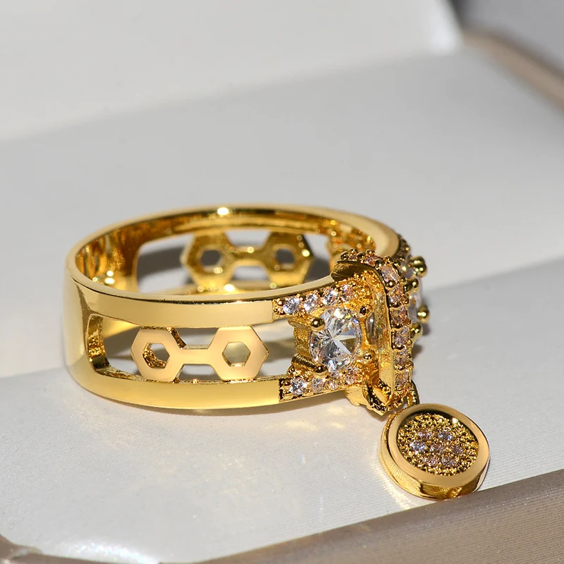 Роскошные Свадебные обручальные кольца с белым цирконием для женщин, золотые, розовые, золотые, вечерние, модные винтажные Ретро ювелирные изделия на палец