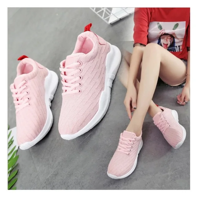

New 2019 Women Flat Sneakers Shoes Female Mesh Lace-up Vulcanized Ladies Fashion Casual Breathable Soft Plus Size