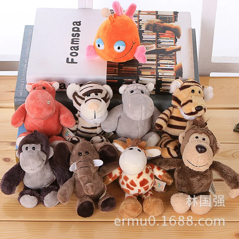 

JSQ Jungle Series Elephant Tiger Gorilla Monkey Owl Bag Two-Button Pendant Keychain