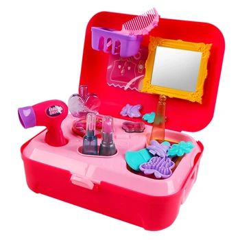 

Pretend Play Toys Makeup Simulation Box Backpack Role Play Toy Set for Little Girls