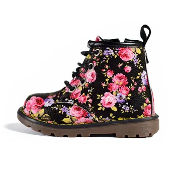 

DIMI 2020 Autumn/Winter Kids Girls Boots Sweet Flower Leather Martin Boots Fashion Child Baby Boots Brand Girl Shoes Rubber Boot