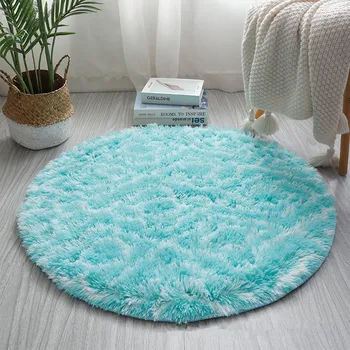 

Plush Round Fluffy Rug Living Room Home Bedroom Shaggy Carpet Computer Chair Round Rug Soft Kids Room Floor Mat Entrance Doormat