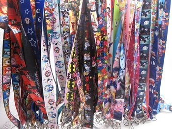 

100 pcs cartoon Lanyard Key Lanyard Cosplay Badge ID Cards Holders Neck Straps Keychains
