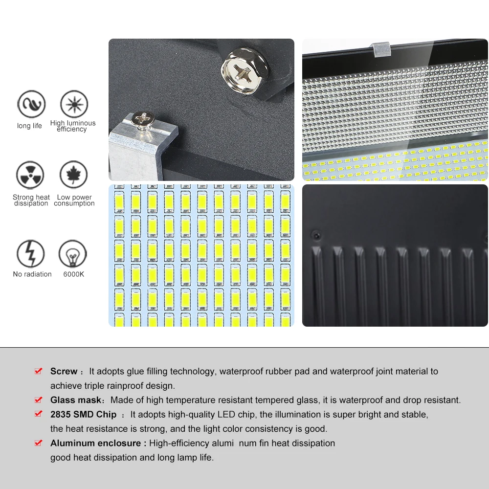 Cena 100 W 300 w 500 w Led reflektor Ip65 wodoodporna światło halogenowe zewnątrz AC220V reflektor reflektory Led reflektor Spot Led Exterieur