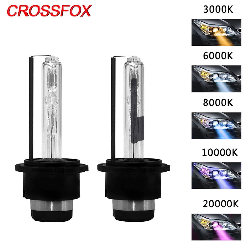 CROSSFOX 2x 35W D2S xenón D2R HID Kit de conversión de 3000k 4300k 5000k 6000k 8000K 10000k 12000k 55W bombilla de coche Faro de reemplazo