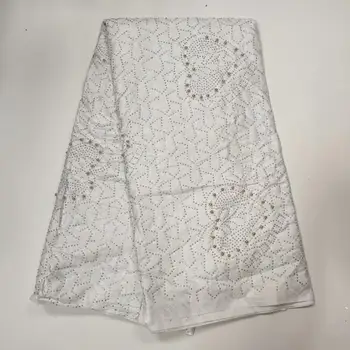 

Free shipping white bakinich lace fabric with pearl 2019 quality jacquard African Nigeria basin wedding fabric YYZ002103