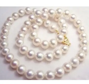 

Free Shipping GENUINE NATURAL 9-10MM WHITE SOUTH SEA AAA+ PEARL NECKLACE 20 INCH