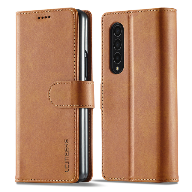 Samsung Galaxy Z Fold 3 Case With Card Pocket Folding Flip Cover Wallet Leather Book Case For Galaxy Z Fold 3 Fold3 Coque
