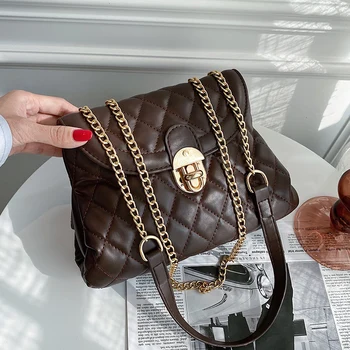 

New Autumn and Winter Diamond Small Bag 2020 New Fashion All-Match Shoulder Bag Simple Texture Chain Messenger Bag